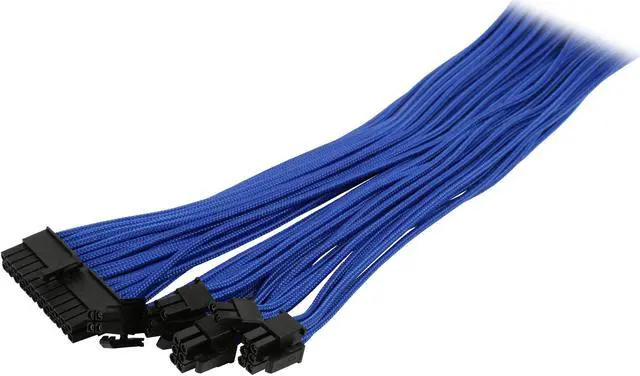 Main image of Phanteks PH-CB-CMBO_BL Universal Extension Cables Kit (PH-CB-CMBO) - 1x 24pin ATX, 1x 8pin (4+4) EPS, 2x 8pin (6+2) PCI-e Extension, 500mm Length, Individually Sleeved, Blue Color