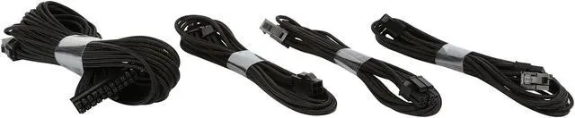 Alt view image 2 of 3 - Phanteks PH-CB-CMBO_BK Universal Extension Cables Kit (PH-CB-CMBO) - 1x 24pin ATX, 1x 8pin (4+4) EPS, 2x 8pin (6+2) PCI-e Extension, 500mm Length, Individually Sleeved, Black Color