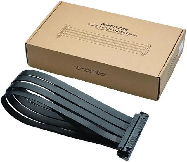 Alt view image 4 of 4 - Phanteks PH-CBRS4.0_FL60_BK01 Phanteks 600mm Flat Line PCI-E gen4.0 x16 Rise Cable, 90 Degree Adapter Black