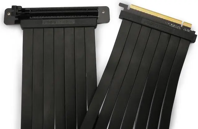 Alt view image 3 of 4 - Phanteks PH-CBRS4.0_FL60_BK01 Phanteks 600mm Flat Line PCI-E gen4.0 x16 Rise Cable, 90 Degree Adapter Black