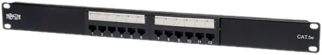 Main image of TRIPP LITE 12-Port 1U Rackmount Cat5e 110 Patch Panel, 568B, RJ45 Ethernet