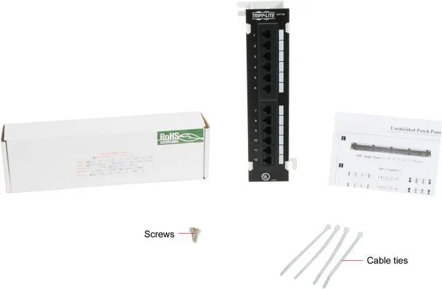 Alt view image 6 of 6 - TRIPP LITE N050-012 12-Port Cat5e Wall Mount Patch Panel 568B, RJ45 Ethernet
