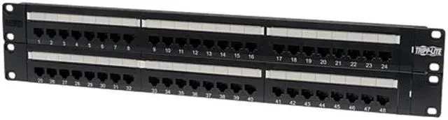 Main image of TRIPP LITE 48-Port 2U Rackmount Cat5e 110 Patch Panel, 568B, RJ45 Ethernet