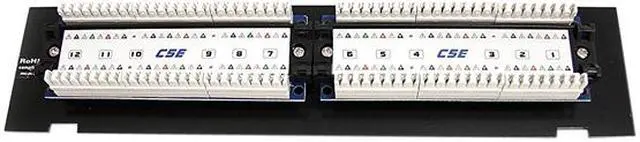 Alt view image 3 of 4 - StarTech.com PANEL4512 1U 12 Port Rackmount Cat5e 110 Patch Panel - 45 Degree