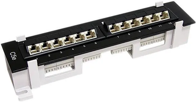 Main image of StarTech.com PANEL4512 1U 12 Port Rackmount Cat5e 110 Patch Panel - 45 Degree