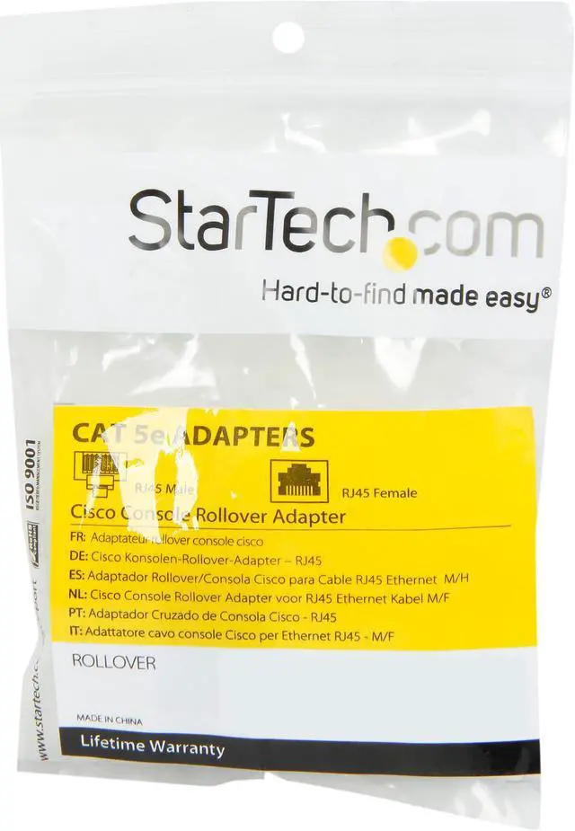 Alt view image 5 of 5 - StarTech.com ROLLOVER Cisco Console Rollover Adapter for RJ45 Ethernet Cable M/F