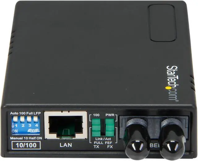 Alt view image 3 of 6 - StarTech MCM110ST2 10/100 Multi Mode Fiber Copper Fast Ethernet Media Converter ST 2 km - UTP to 100Base-Fx - Fiber Optic Media Converter MM