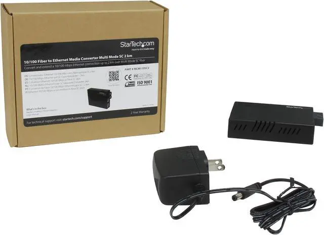 Alt view image 7 of 6 - StarTech MCM110SC2 10/100Mbps Fiber to Ethernet Media Converter - Multi Mode - SC - 2km - Copper-to-Fiber Media Converter