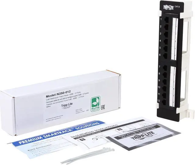Alt view image 7 of 7 - TRIPP LITE N250-012 12-Port Cat6 Wall-Mount Vertical 110 Patch Panel