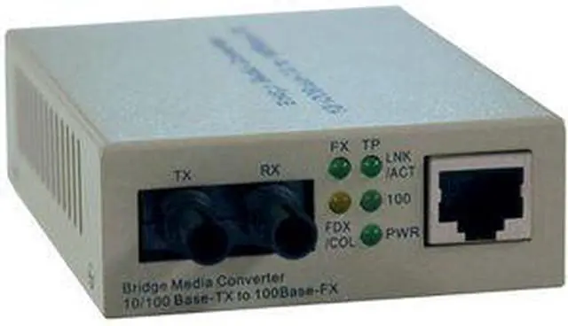 Main image of Tripp Lite Fiber Optic - 10/100BaseT to 100BaseFX-ST Multimode Media Converter, 2km, 1310nm (N784-001-ST)
