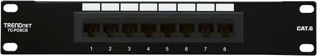 Alt view image 2 of 6 - TRENDnet TC-P08C6 8-Port Cat. 6 Unshielded Patch Panel
