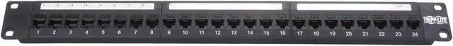 Alt view image 2 of 4 - TRIPP LITE 24-Port 1U Rackmount Cat6 Feedthrough Patch Panel, RJ45 Ethernet