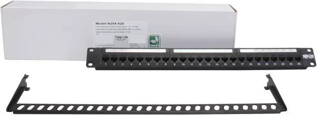 Alt view image 4 of 4 - TRIPP LITE 24-Port 1U Rackmount Cat6 Feedthrough Patch Panel, RJ45 Ethernet