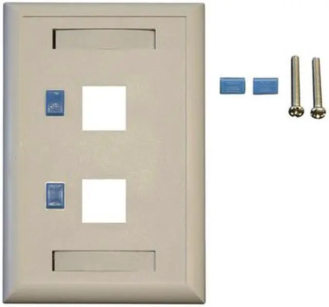 Alt view image 3 of 3 - TRIPP LITE N042-001-WH White Keystone Faceplate - dual outlet