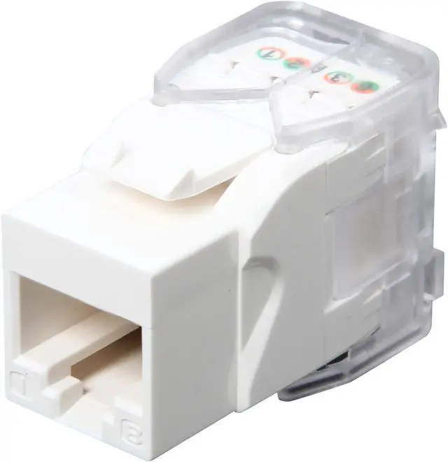 Main image of Tripp Lite Cat6/Cat5e 110 Style Toolless Keystone Jack 180 Degrees White TAA/GSA (N238-001-SH-TFA)