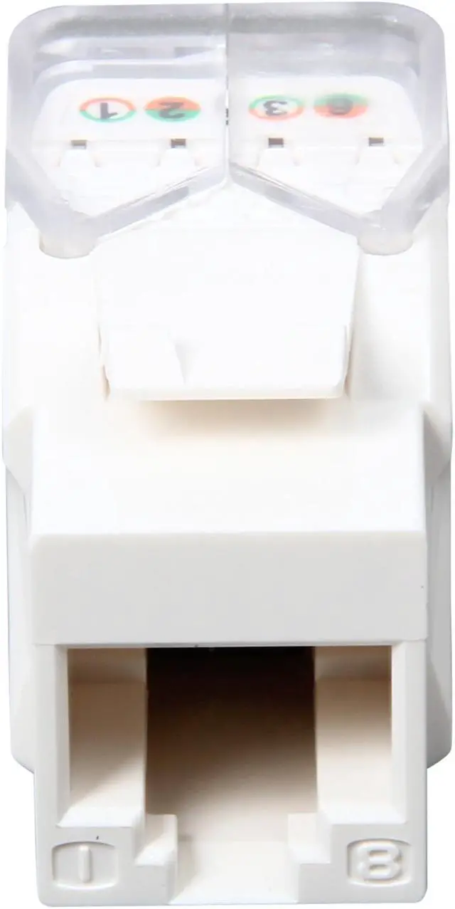 Alt view image 2 of 5 - Tripp Lite Cat6/Cat5e 110 Style Toolless Keystone Jack 180 Degrees White TAA/GSA (N238-001-SH-TFA)