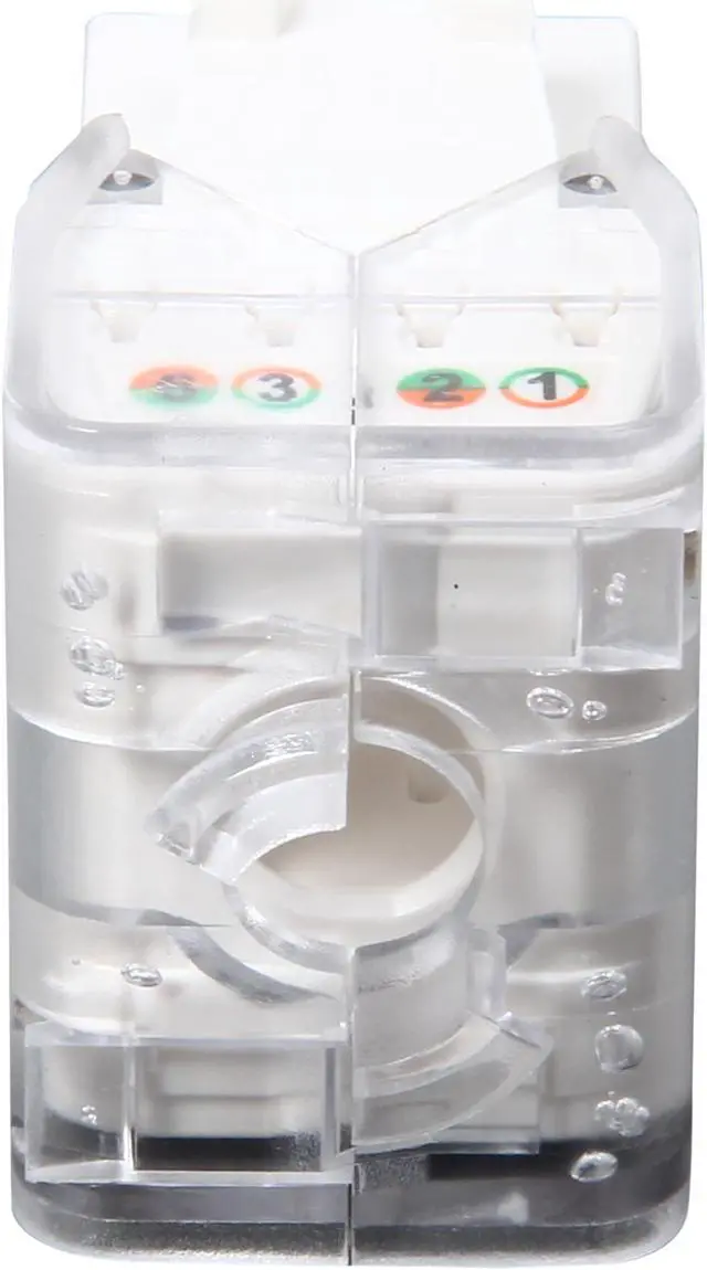 Alt view image 4 of 5 - Tripp Lite Cat6/Cat5e 110 Style Toolless Keystone Jack 180 Degrees White TAA/GSA (N238-001-SH-TFA)