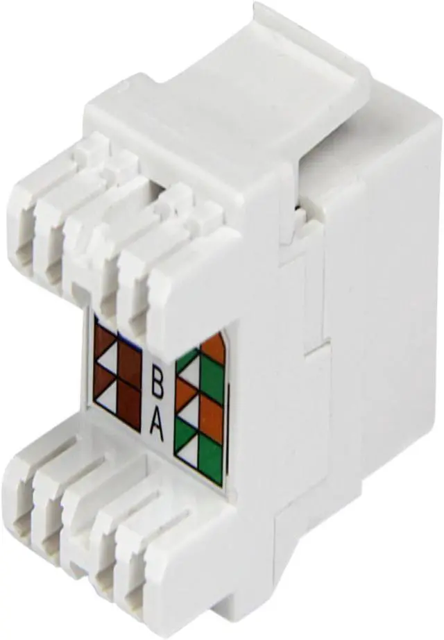 Alt view image 2 of 2 - StarTech.com 180? Cat 6 Keystone Jack - RJ45 Ethernet Cat6 Wall Jack White - 110 Type