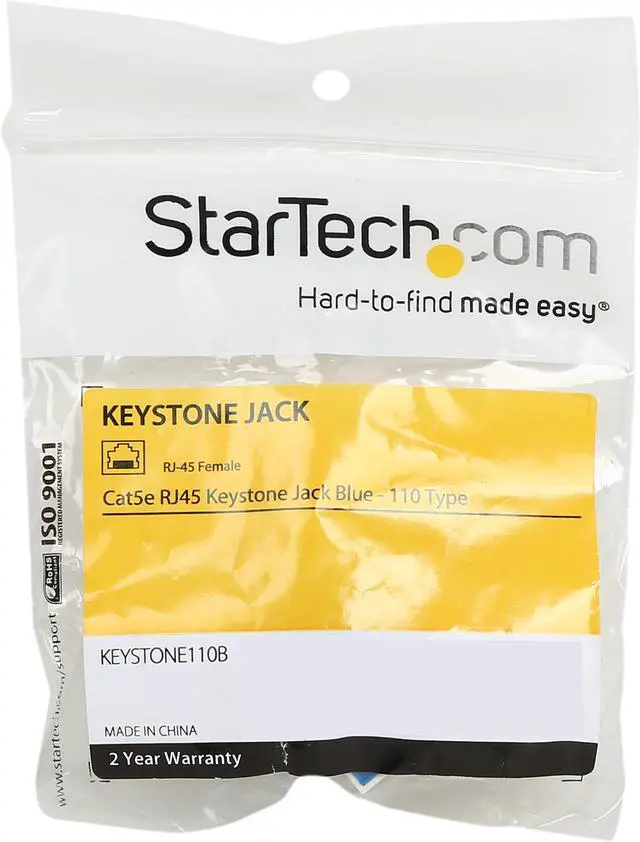 Alt view image 4 of 4 - StarTech.com Cat5e RJ45 Keystone Jack Blue - 110 Type