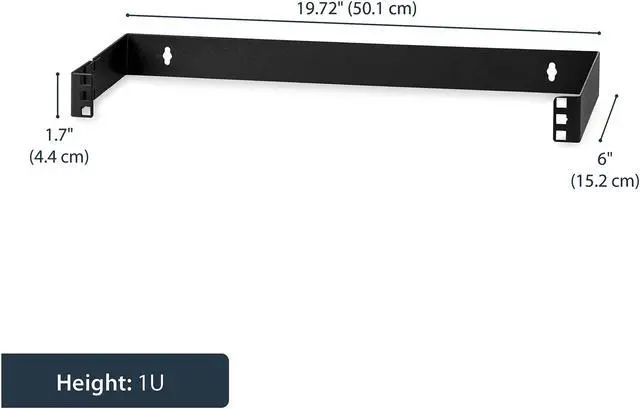 Alt view image 2 of 7 - StarTech.com WALLMOUNTH1 1U 19in Hinged Wall Mounting Bracket for Patch Panels