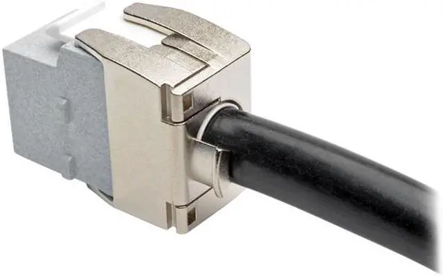 Alt view image 2 of 3 - Tripp Lite Cat6a Toolless Keystone Jack 180 Degrees Wallplates Panels TAA/GSA (N238-001-GY-TFA)