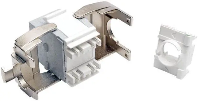 Alt view image 3 of 3 - Tripp Lite Cat6a Toolless Keystone Jack 180 Degrees Wallplates Panels TAA/GSA (N238-001-GY-TFA)