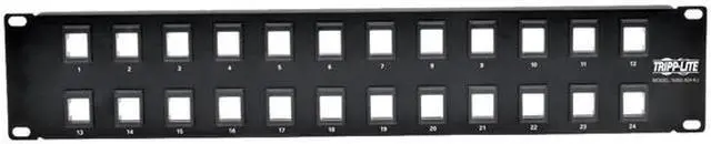 Alt view image 2 of 4 - Tripp Lite 24-Port 2U Rack-Mount Unshielded Blank Keystone/Multimedia Patch Panel, RJ45 Ethernet, USB, HDMI, Cat5e/6 (N062-024-KJ)