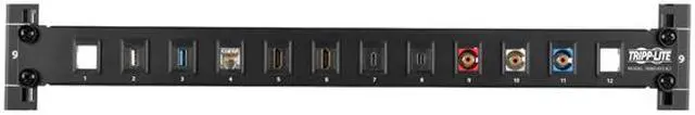 Alt view image 3 of 4 - Tripp Lite 12-Port 1U Rack-Mount Unshielded Blank Keystone/Multimedia Patch Panel, RJ45 Ethernet, USB, HDMI, Cat5e/6 (N062-012-KJ)