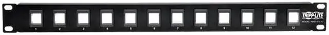 Alt view image 4 of 4 - Tripp Lite 12-Port 1U Rack-Mount Unshielded Blank Keystone/Multimedia Patch Panel, RJ45 Ethernet, USB, HDMI, Cat5e/6 (N062-012-KJ)