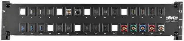 Alt view image 3 of 4 - Tripp Lite 32-Port 2U Rack-Mount Unshielded Blank Keystone/Multimedia Patch Panel, RJ45 Ethernet, USB, HDMI, Cat5e/6 (N062-032-KJ)