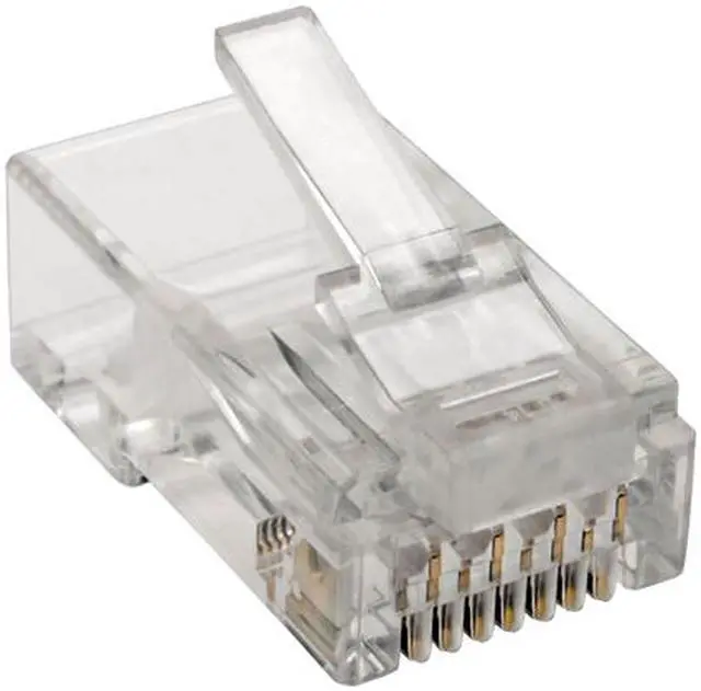 Alt view image 2 of 3 - Tripp Lite Cat6 RJ45 Modular Plug for Round Stranded UTP Conductor 4-Pair, 100 Pack (N230-100-STR)