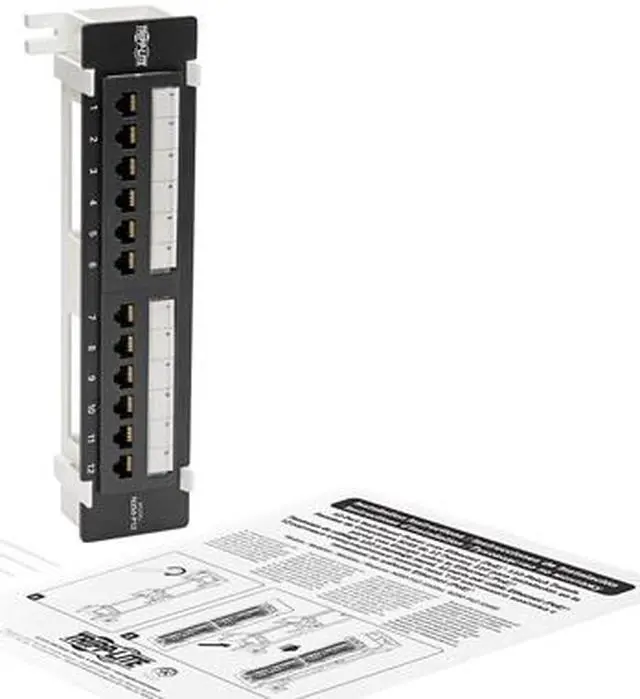Alt view image 5 of 5 - Tripp Lite Cat6 Wall-Mount PoE Patch Panel 12-Port 110/Krone 568A/B RJ45 (N250-P12)