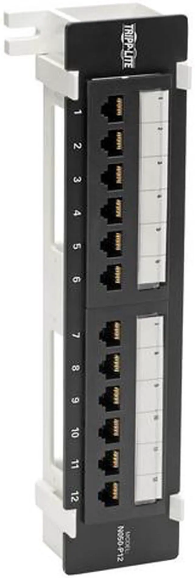 Main image of Tripp Lite Cat5 / Cat5e Wall-Mount PoE Patch Panel 12-Port 110 568A/B RJ45 (N050-P12)