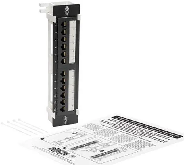 Alt view image 5 of 5 - Tripp Lite Cat5 / Cat5e Wall-Mount PoE Patch Panel 12-Port 110 568A/B RJ45 (N050-P12)