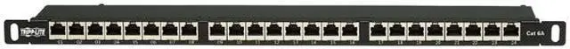 Alt view image 3 of 5 - Tripp Lite Cat6a 24-Port High-Density Patch Panel - Shielded, Dual IDC, 568A/B, RJ45 Ethernet, 0.5U Rack-Mount (N252A-024-HUSHK)