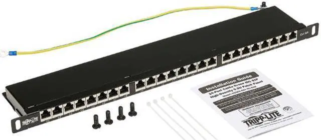 Alt view image 5 of 5 - Tripp Lite Cat6a 24-Port High-Density Patch Panel - Shielded, Dual IDC, 568A/B, RJ45 Ethernet, 0.5U Rack-Mount (N252A-024-HUSHK)