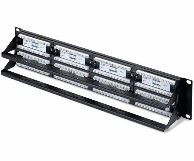 Alt view image 2 of 3 - StarTech 48-Port 2U Rackmount Cat6 Patch Panel - RJ45 - UTP - 110 Punch-Down - Cat 6 Ethernet Patch Panel for Network Server Rack - CPANEL48