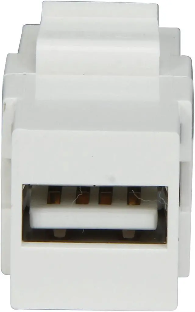 Alt view image 4 of 6 - C2G/Cables To Go 28748 Snap-In USB A/A Female Keystone Insert Module (White)
