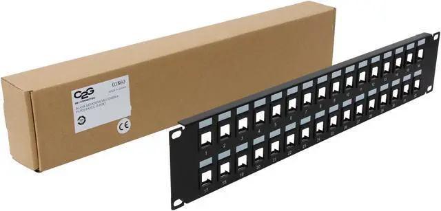 Alt view image 5 of 5 - C2G/Cables To Go 03860 32-Port Blank Keystone / Multimedia Patch Panel, Black