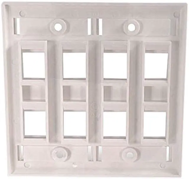 Alt view image 2 of 2 - C2G/Cables To Go 03415 8-Port Double Gang Multimedia Keystone Wall Plate, White