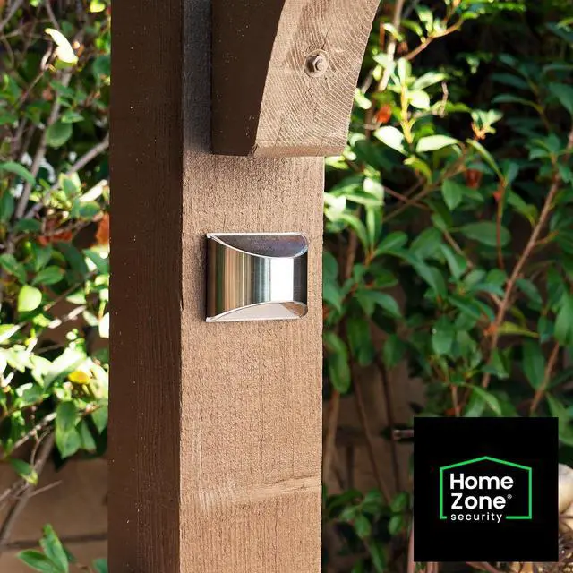 Alt view image 2 of 7 - Home Zone Security Solar Wall Lights - Decorative Outdoor Solar Fence Post and Step Lights, Weatherproof with No Wiring Required, Stainless Steel (4-Pack)