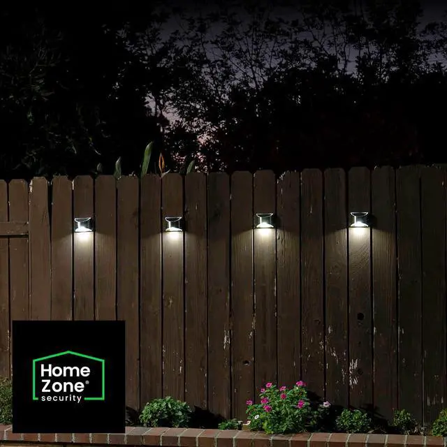 Alt view image 3 of 7 - Home Zone Security Solar Wall Lights - Decorative Outdoor Solar Fence Post and Step Lights, Weatherproof with No Wiring Required, Stainless Steel (4-Pack)