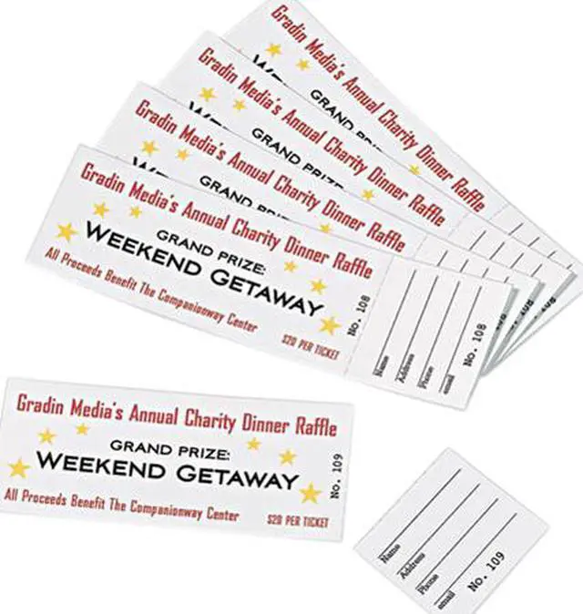 Main image of Avery Tickets with Tear-Away Stubs, Matte, Two-Sided Printing, 1.75" x 5.5", 200 Tickets (16154)