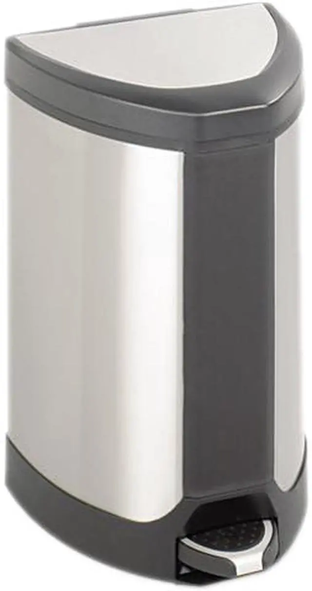 Main image of Safco 9686SS Stainless Step-On 7 Gallon Receptacle 14"w x 14"d x 21"h Stainless Steel - OEM