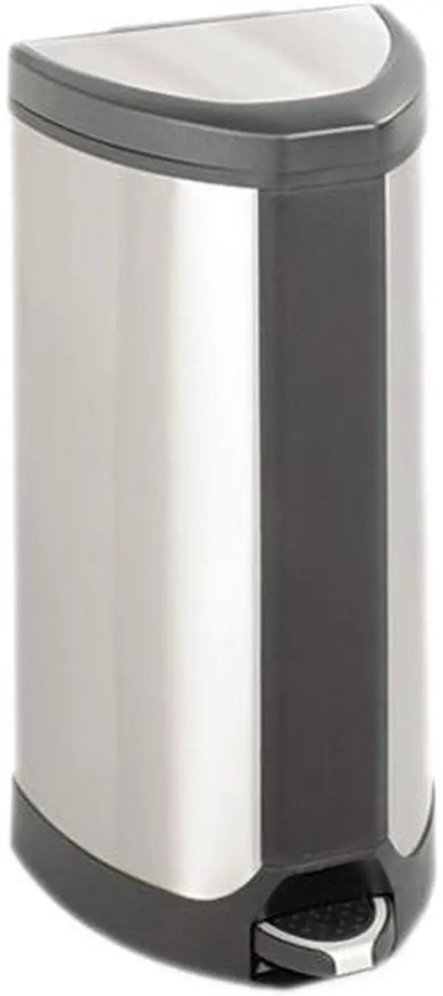 Main image of Safco 9687SS Stainless Step-On 10 Gallon Receptacle 14"w x 14"d x 27"h Stainless Steel