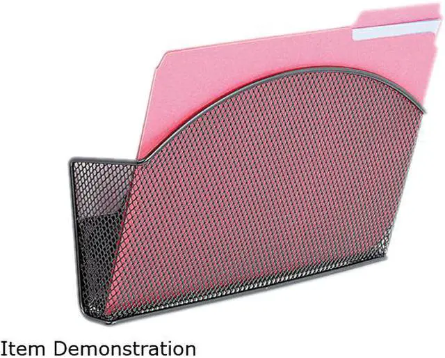 Main image of Safco Onyx Magnetic Mesh Panel Accessories Single File Pocket Black 4176BL