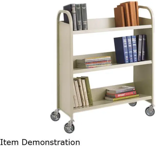Main image of Steel Book Cart, Three-Shelf, 36w X 14-1/2d X 43-1/2h, Sand