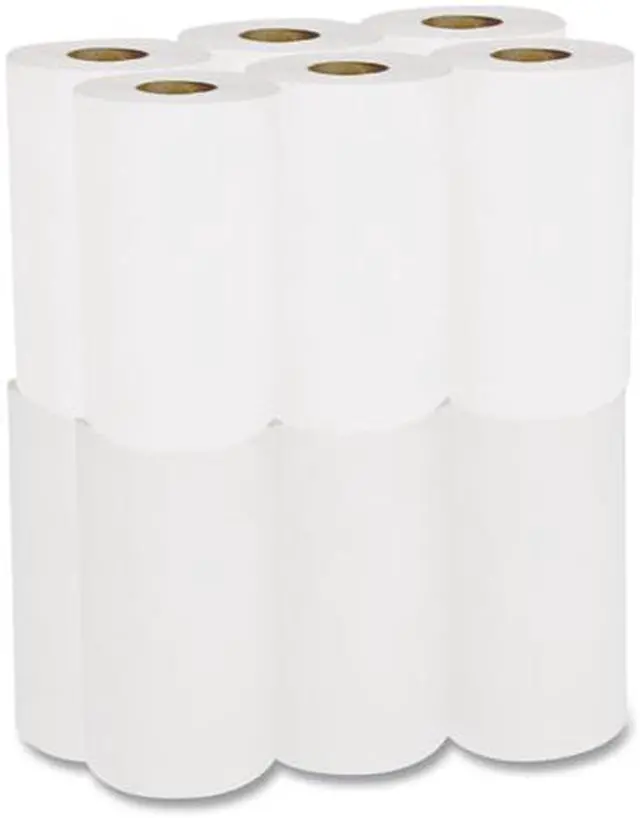 Alt view image 3 of 3 - Boardwalk Hardwound Paper Towels, Nonperforated 1-Ply White, 350ft, 12 Rolls/Carton BWK6250