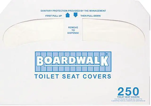 Main image of Boardwalk K5000 Premium Half-Fold Toilet Seat Covers, 250 Covers/Sleeve, 20 Sleeves/Carton, 1 Carton