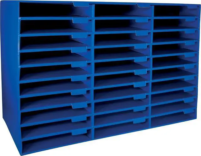 Alt view image 2 of 3 - Pacon 001318 70% Recycled Corrugated Mail Box, 30 Slots, Blue